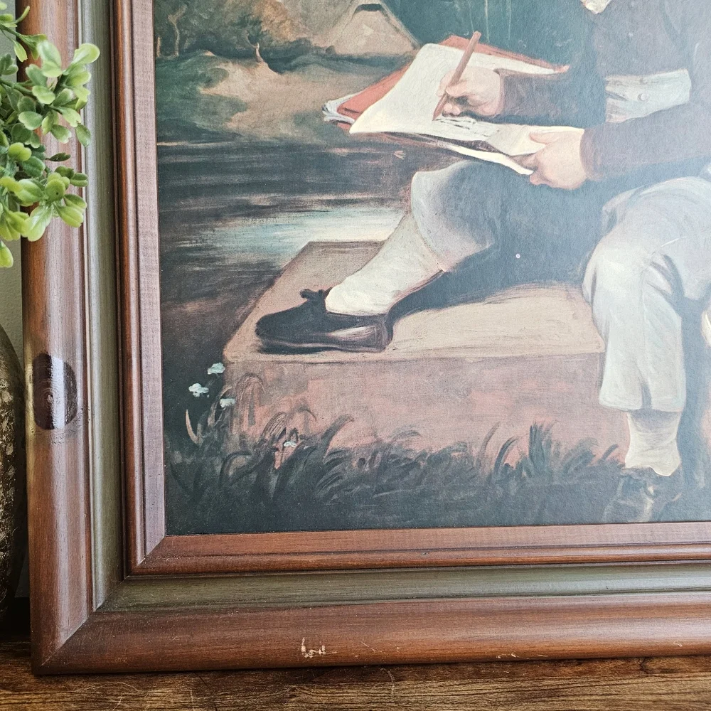 Vintage Art Print Wooden Frame John Hoppener The Bowden Children Wall Decor